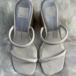 Dolce Vita white block heel sandals
